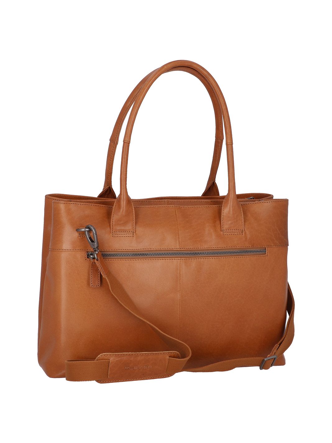 Plevier Rock Amber Bolsa de hombro Piel natural 43 cm Compartimento para el portátil