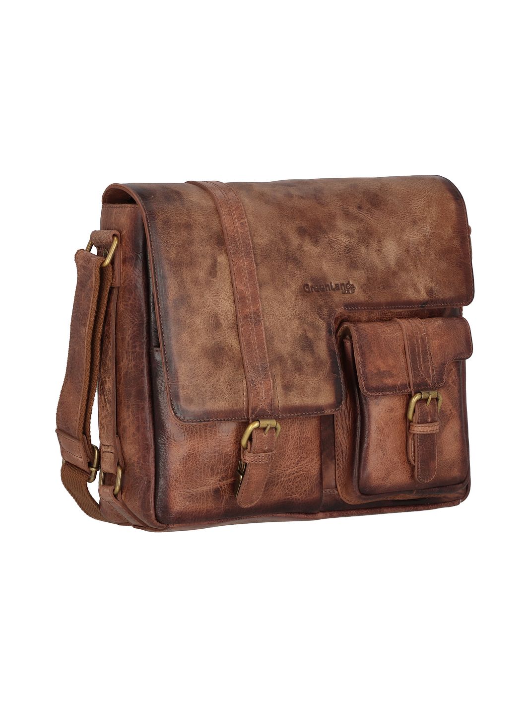 Greenland Nature Mascu & Line Borsa a tracolla Vera Pelle 30 cm Greenland Nature Mascu & Line Borsa a tracolla Vera Pelle 30 cm