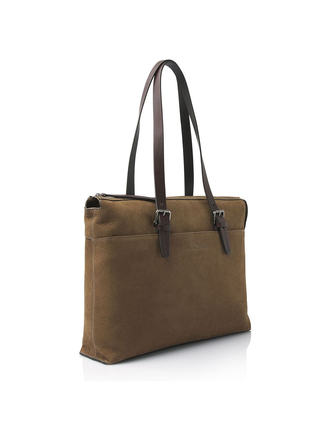 Castelijn & Beerens Nubuck Borsa a spalla Vera Pelle 40 cm Vano porta PC Castelijn & Beerens Nubuck Borsa a spalla Vera Pelle 40 cm Vano porta PC