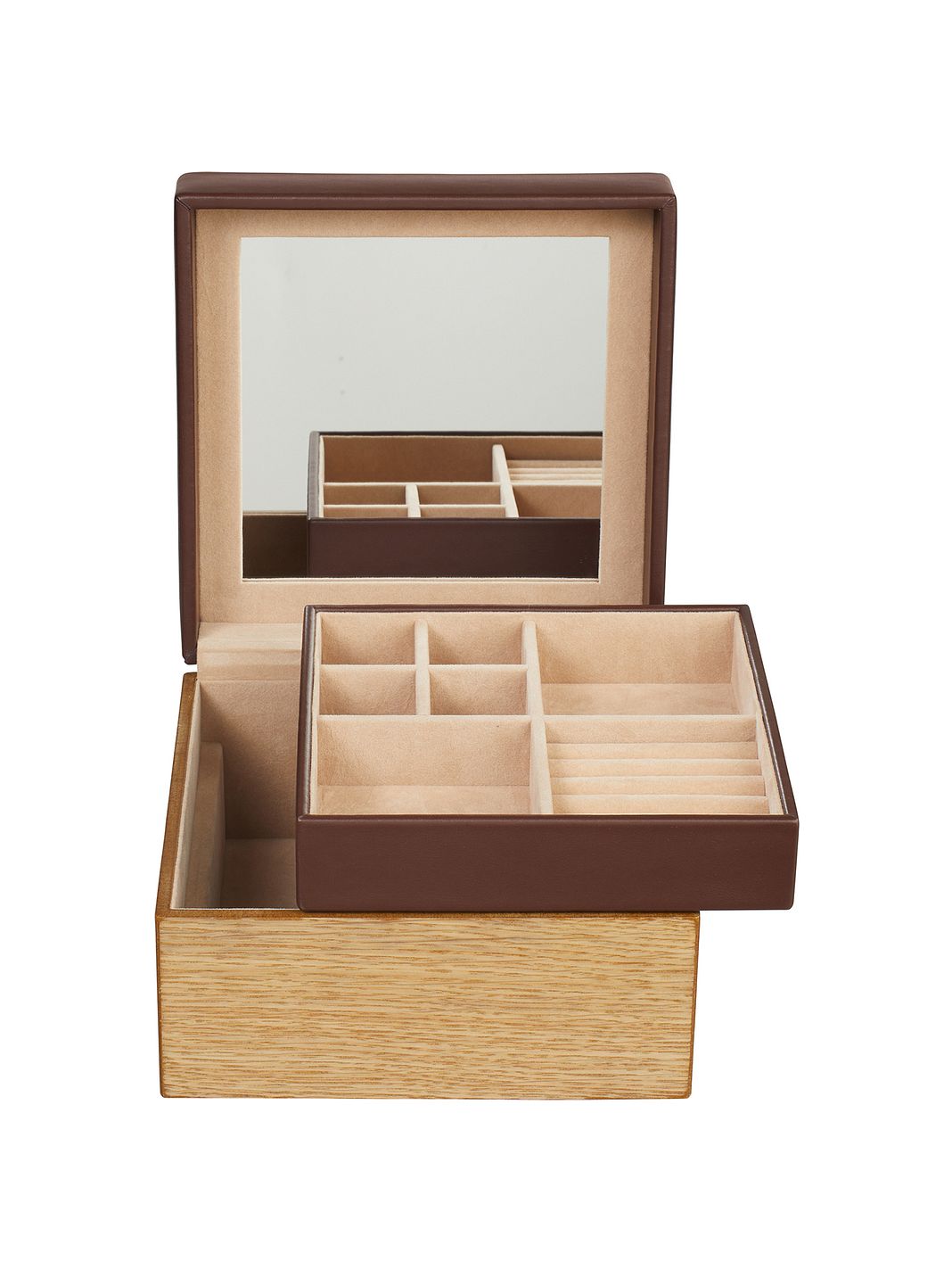 Windrose Wood Scatola per gioielli Vera Pelle 18 cm Windrose Wood Scatola per gioielli Vera Pelle 18 cm
