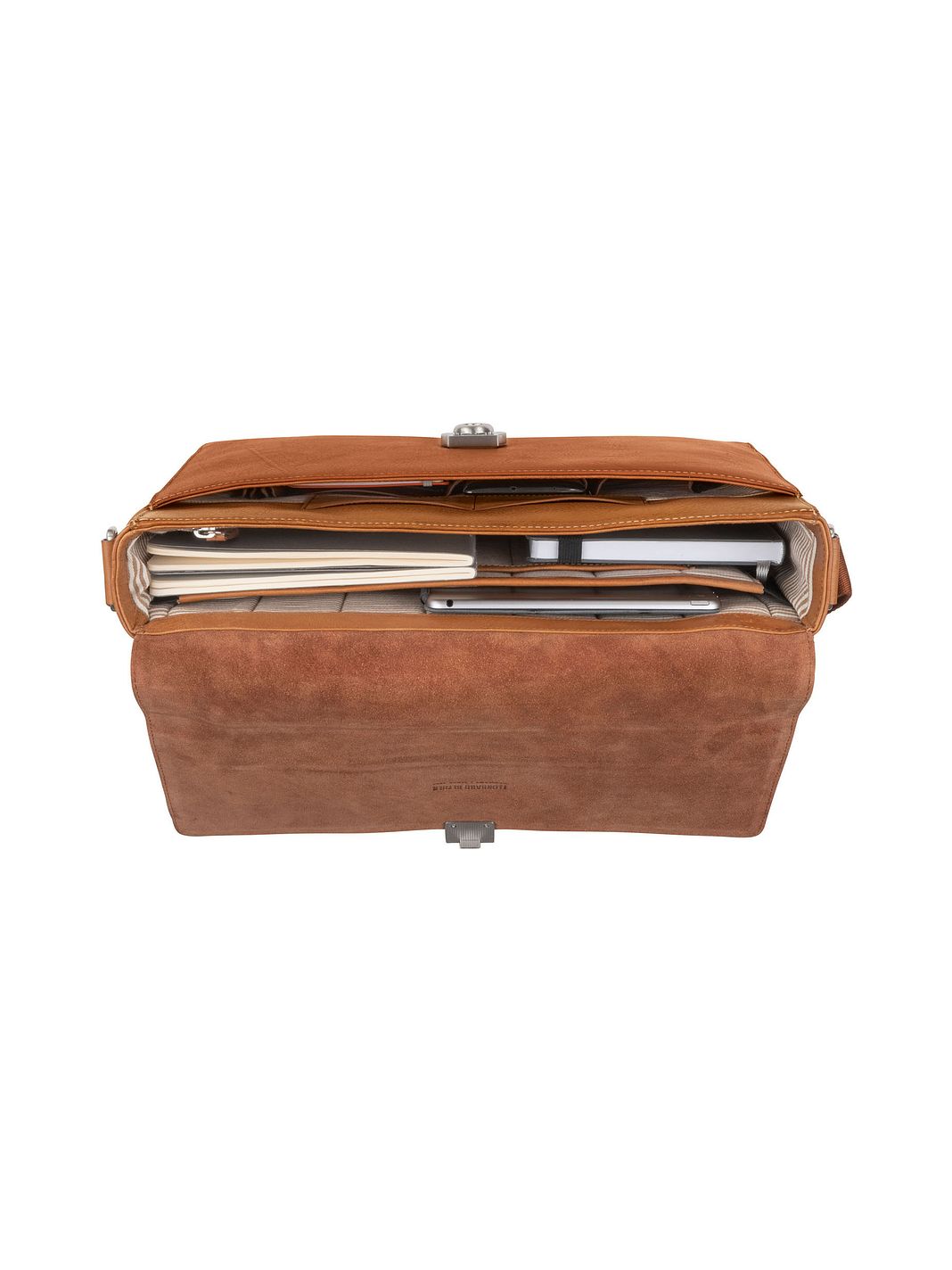 Leonhard Heyden Bergamo Messaggero Vera Pelle 38 cm Vano porta PC