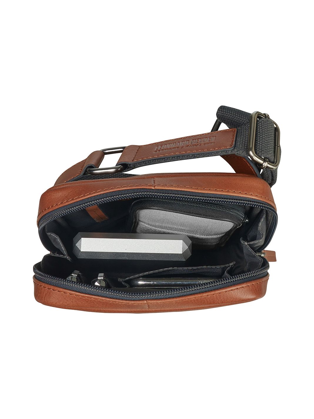 Leonhard Heyden Hamburg Borsa a tracolla Vera Pelle 16 cm
