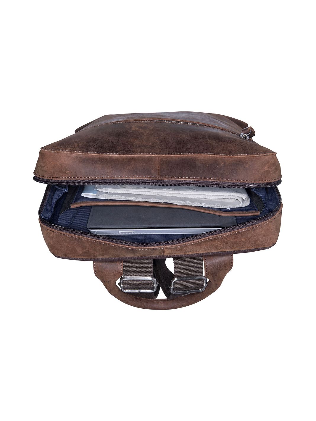 Leonhard Heyden Salisbury Zaino da lavoro Vera Pelle 37 cm Vano porta PC