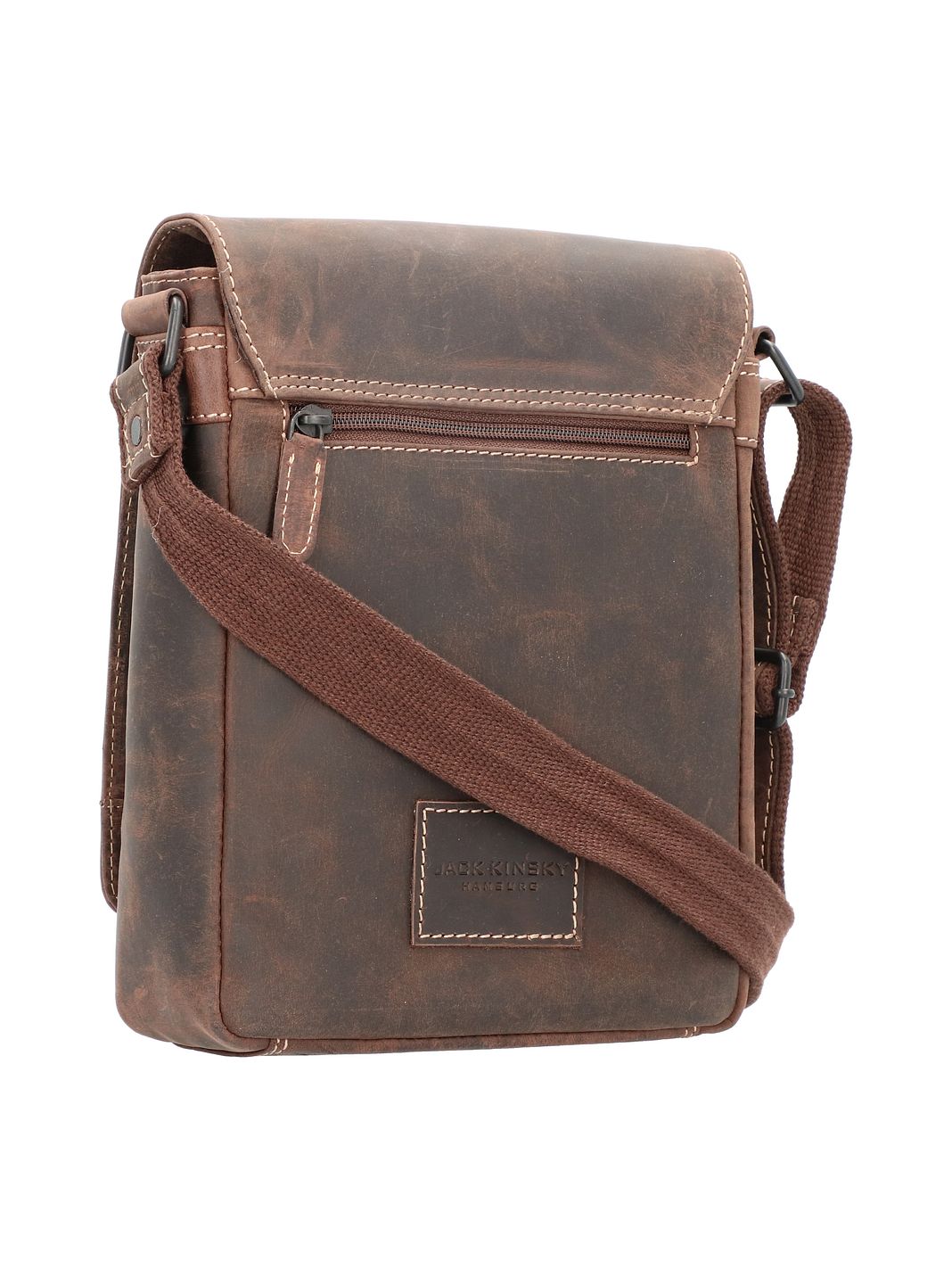 Jack Kinsky Baltimore Borsa a tracolla Vera Pelle 19 cm