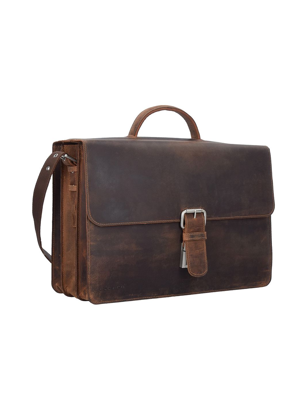 Plevier Retro Zeppelin Valigetta Vera Pelle 43.5 cm Vano porta PC