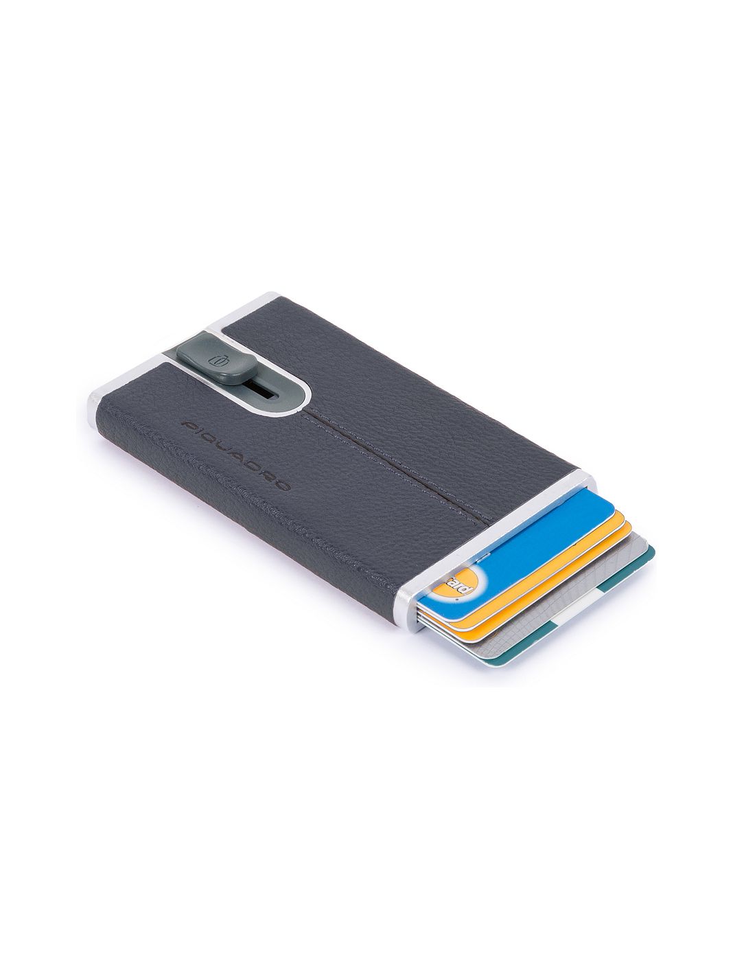 Piquadro Black Square Custodia per carta di credito Protezione RFID Vera Pelle 6 cm Piquadro Black Square Custodia per carta di credito Protezione RFID Vera Pelle 6 cm