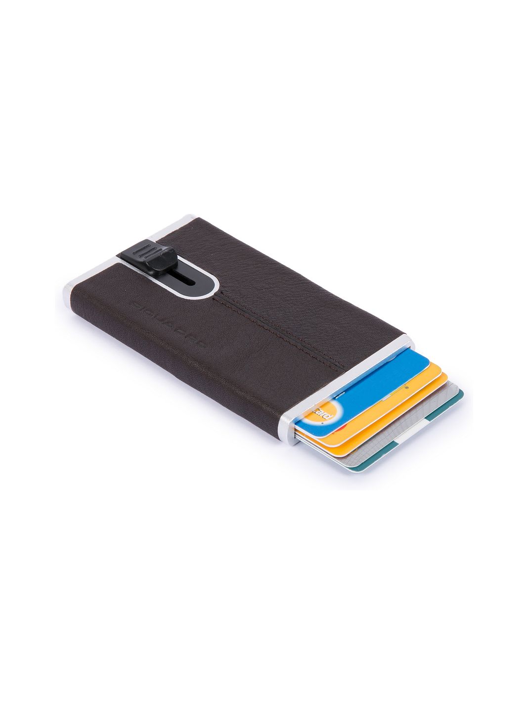 Piquadro Black Square Custodia per carta di credito Protezione RFID Vera Pelle 6 cm Piquadro Black Square Custodia per carta di credito Protezione RFID Vera Pelle 6 cm