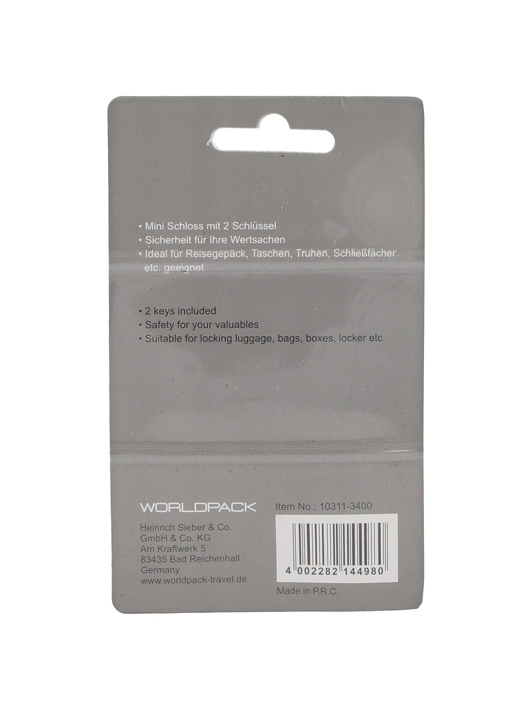 Worldpack Reiseaccessoires Bagagelås 3 cm