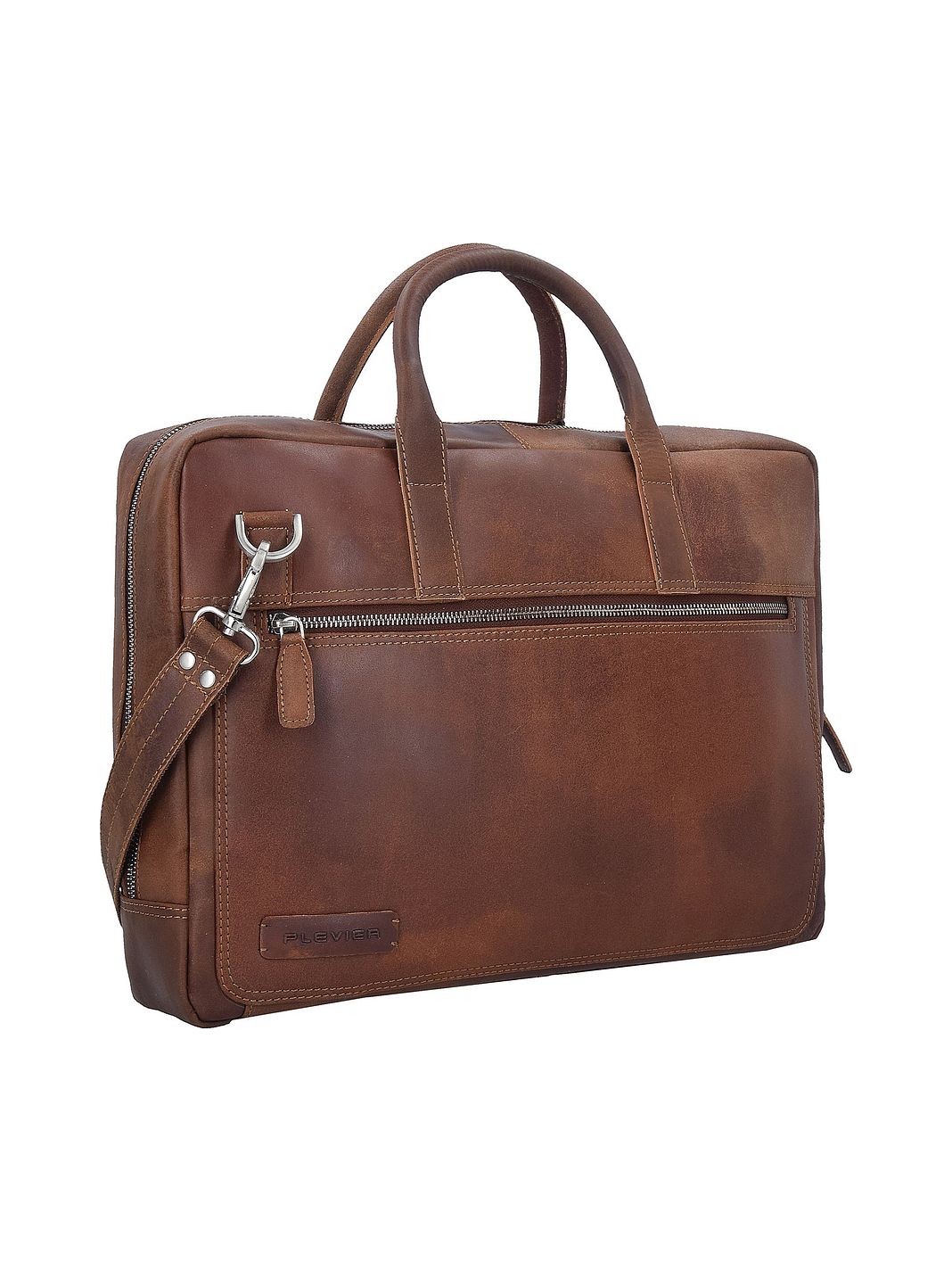 Plevier Vintage London Maletín Bloqueo RFID Piel natural 41 cm Compartimento para el portátil