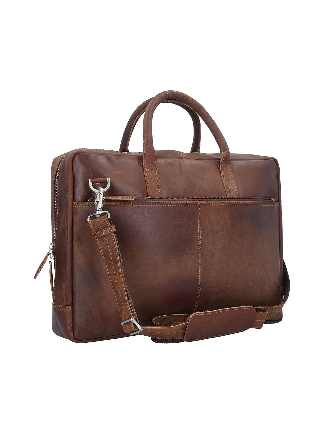 Plevier Vintage London Maletín Bloqueo RFID Piel natural 41 cm Compartimento para el portátil