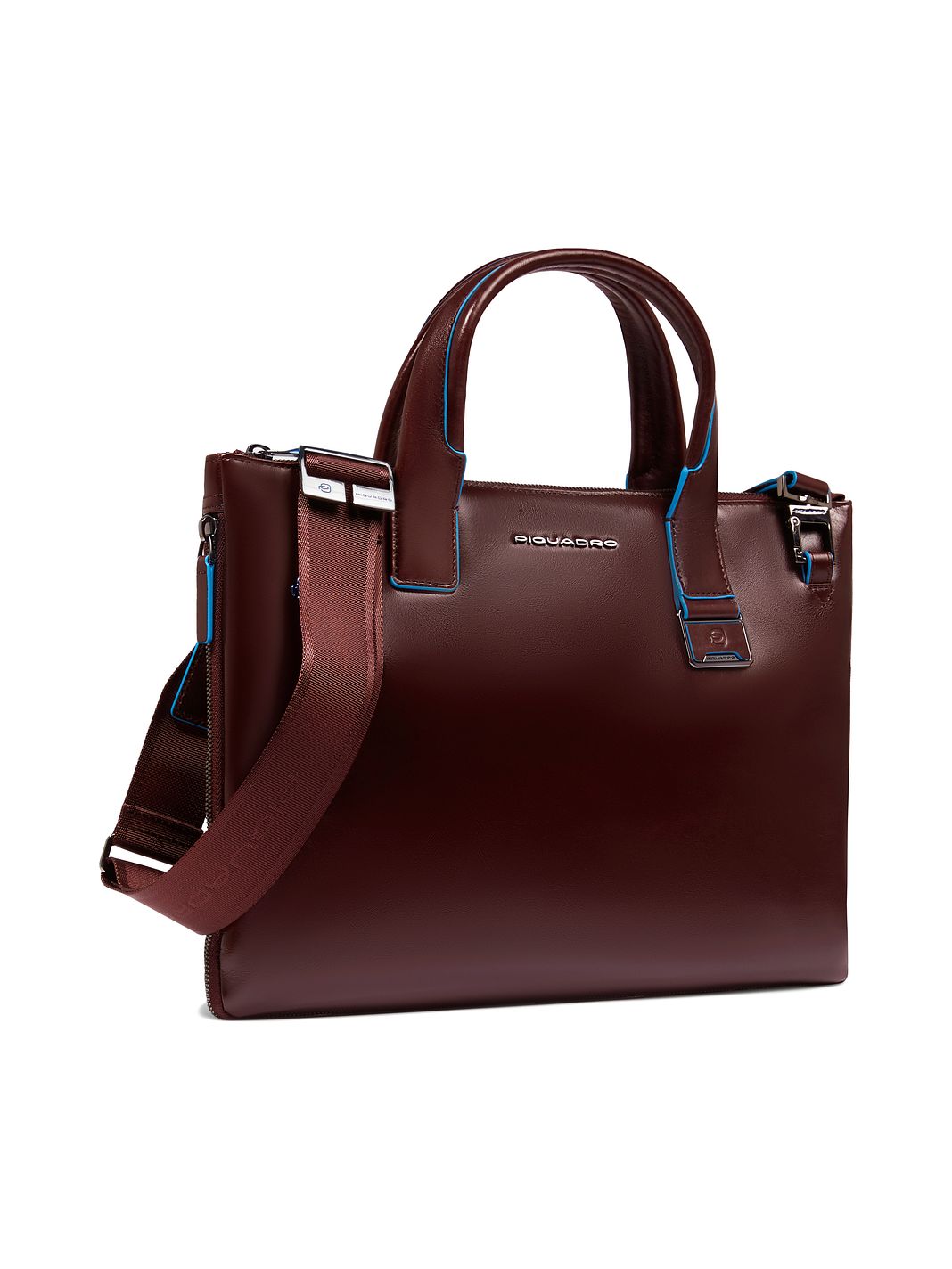 Piquadro Blue Square Borsa shopper Vera Pelle 38 cm Vano porta PC espandibile