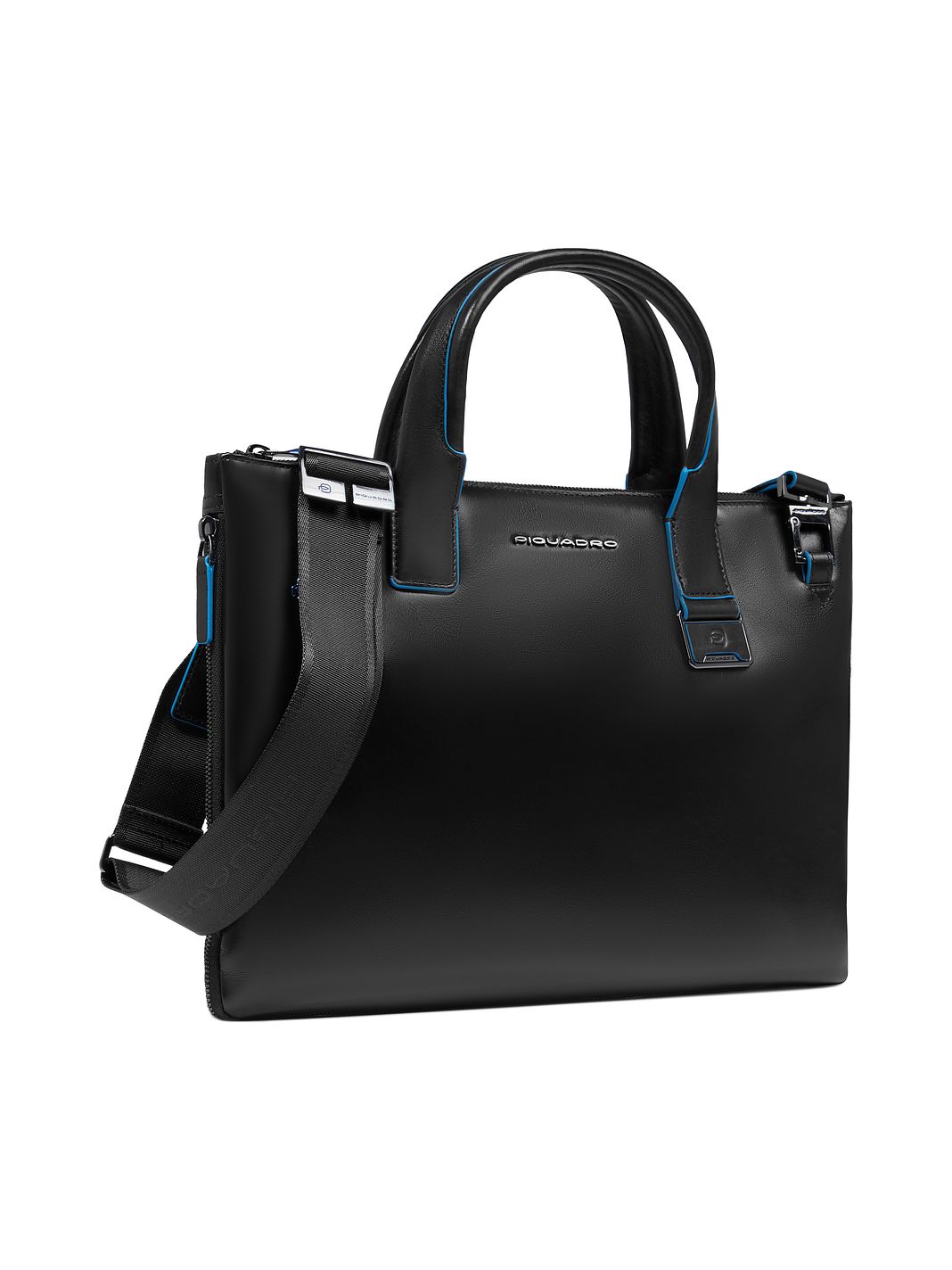 Piquadro Blue Square Borsa shopper Vera Pelle 38 cm Vano porta PC espandibile