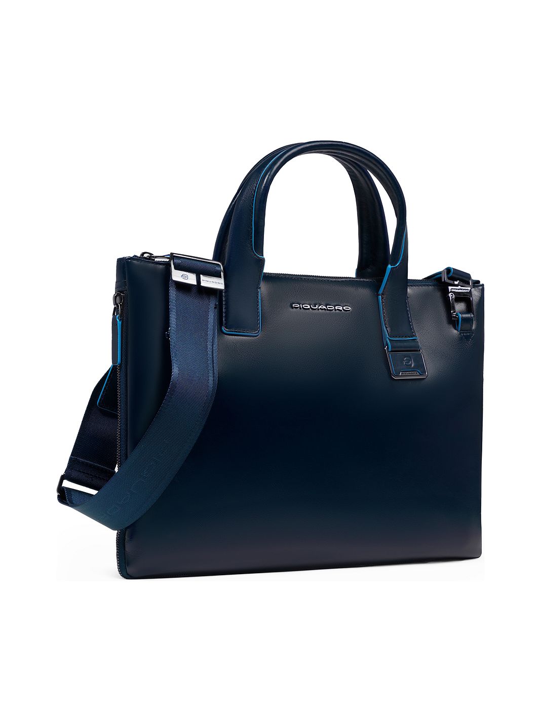 Piquadro Blue Square Borsa shopper Vera Pelle 38 cm Vano porta PC espandibile