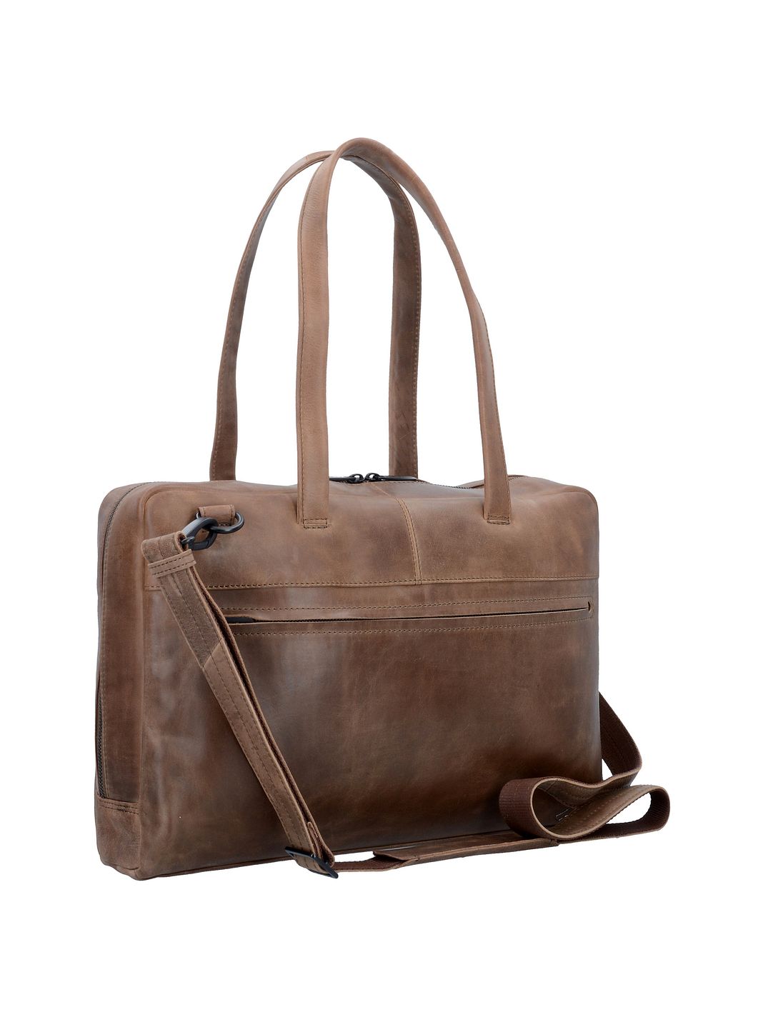 Plevier Pure Borsa a spalla Vera Pelle 43 cm Vano porta PC