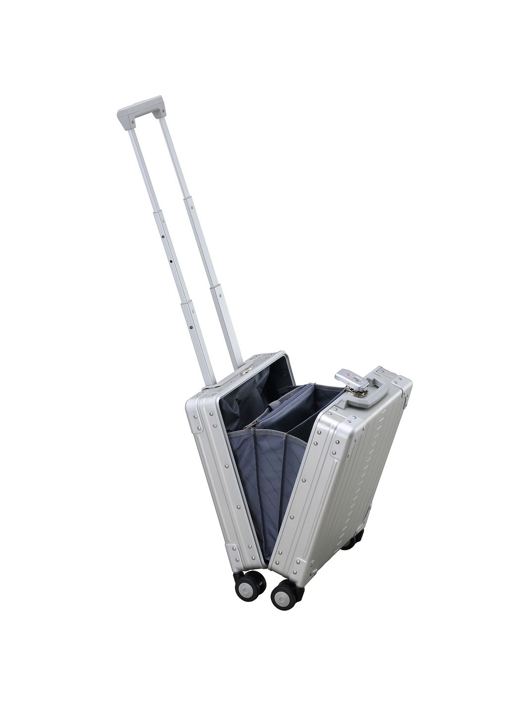Aleon Trolley cabina Business a 4 ruote in Alluminio, 42 cm, con scomparto per laptop Aleon Trolley cabina Business a 4 ruote in Alluminio, 42 cm, con scomparto per laptop