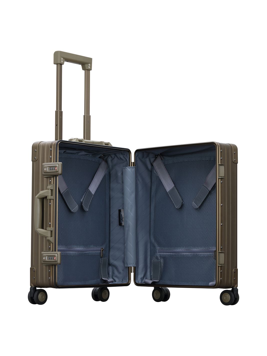 Aleon Maleta de cabina Traveler Domestic de aluminio con 4 ruedas, 55 cm