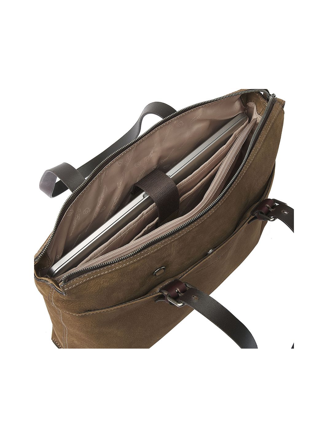 Castelijn & Beerens Nubuck Bolso de hombro Piel natural 40 cm Compartimento para el portátil