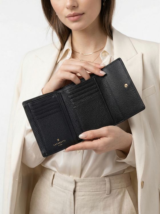 Lazarotti Bologna Kožená peněženka XL s přihrádkou na zip kůže 14 cm