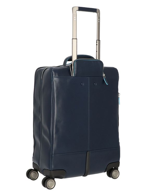 Piquadro Blue Square 4-hjulet kabinekuffert i læder med 55 cm rum til bærbar computer