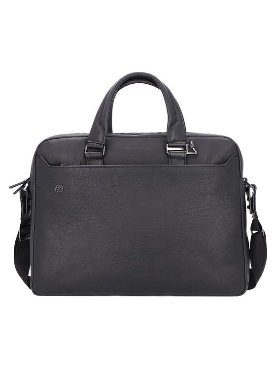 Piquadro Sort firkantet dokumentmappe i læder 40 cm