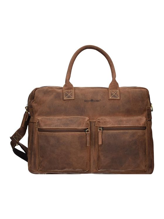 Greenburry Vintage dokumentmappe i læder med 40 cm rum til bærbar computer