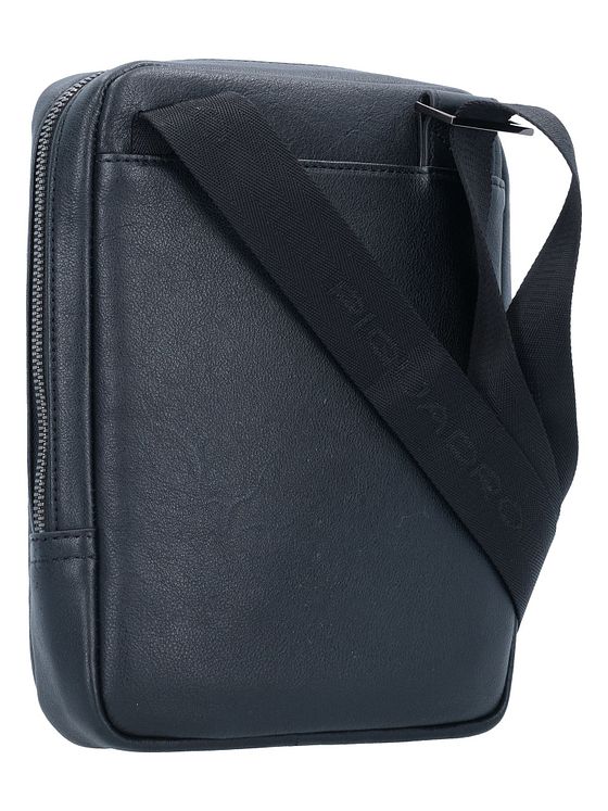 Piquadro Sort firkantet skuldertaske i læder 17 cm