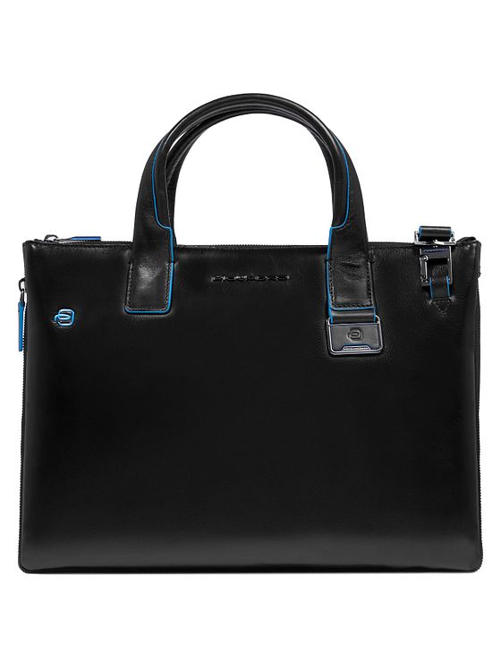 Piquadro Blue Square Nákupní taška Kůže 38 cm Kapsa na notebook s roztažitelným záhybem