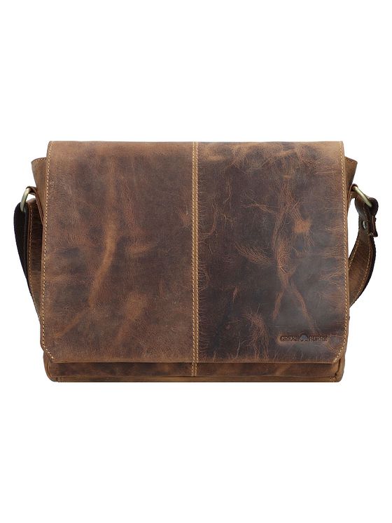 Greenburry Vintage messenger-skuldertaske i læder 33 cm