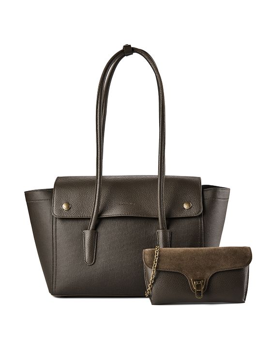 Coccinelle Double Beat Axelväska Läder 33 cm
