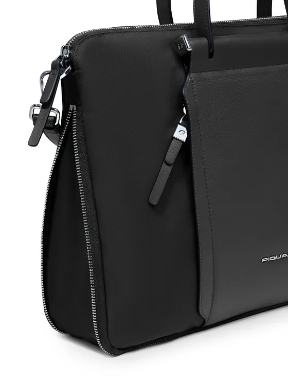 Piquadro Lyra Portfölj Läder 42 cm Laptopfack med expansionsveck
