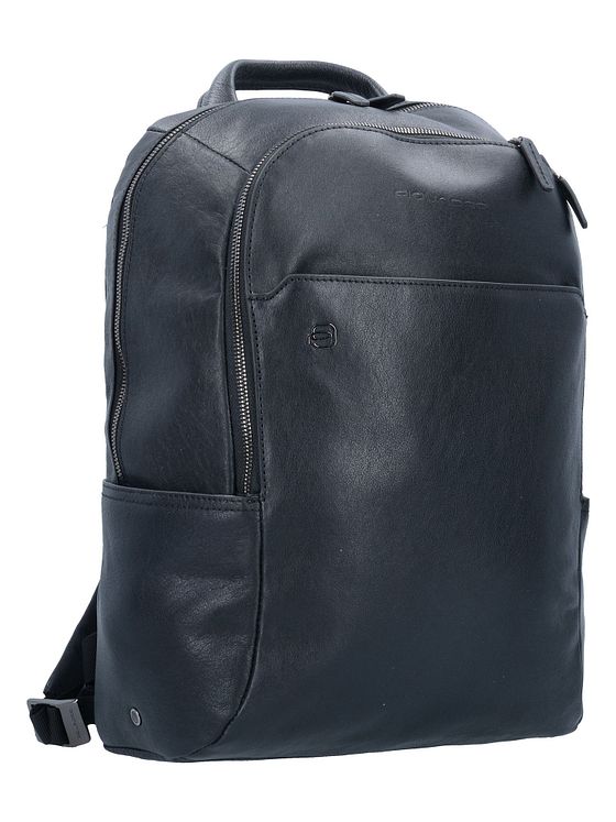 Piquadro Sort firkantet rygsæk i læder 39 cm rum til bærbar computer Piquadro Sort firkantet rygsæk i læder 39 cm rum til bærbar computer