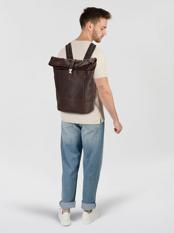 Jack Kinsky Porto Batoh Kůže 43 cm Kapsa na notebook