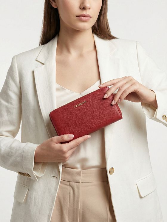 Lazarotti Bologna Leather XL Zip-Around Pung Læder 19 cm