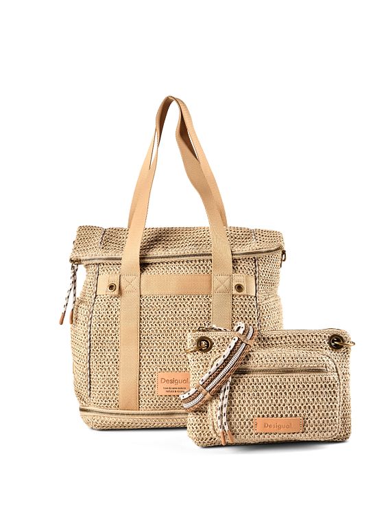 Desigual Raffia Skuldertaske 29 cm med strækfold