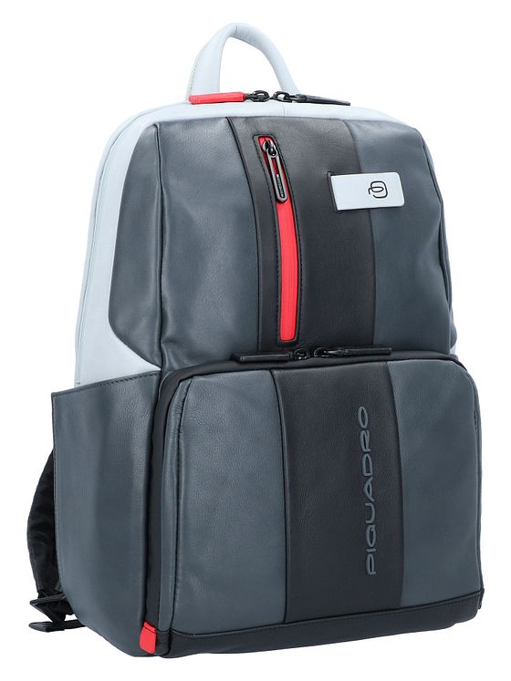 Piquadro Urban-rygsæk i læder 39 cm med rum til bærbar computer