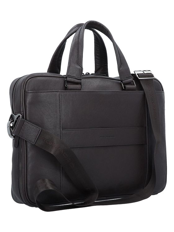 Piquadro Sort firkantet dokumentmappe 39 cm med rum til bærbar computer