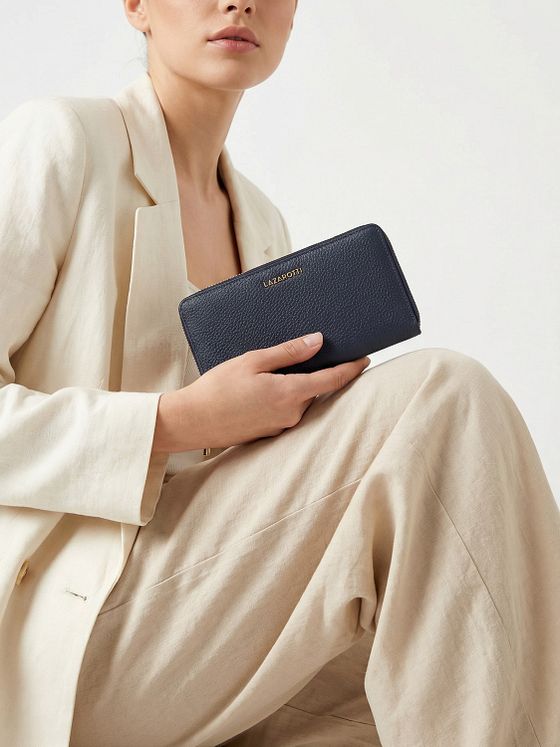 Lazarotti Bologna Leather XL Zip-Around Pung Læder 19 cm