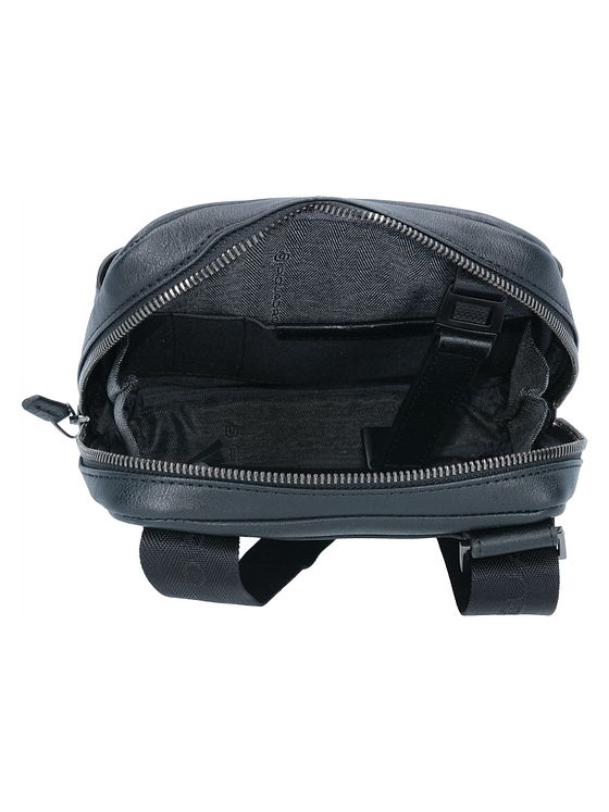 Piquadro Sort firkantet skuldertaske i læder 17 cm