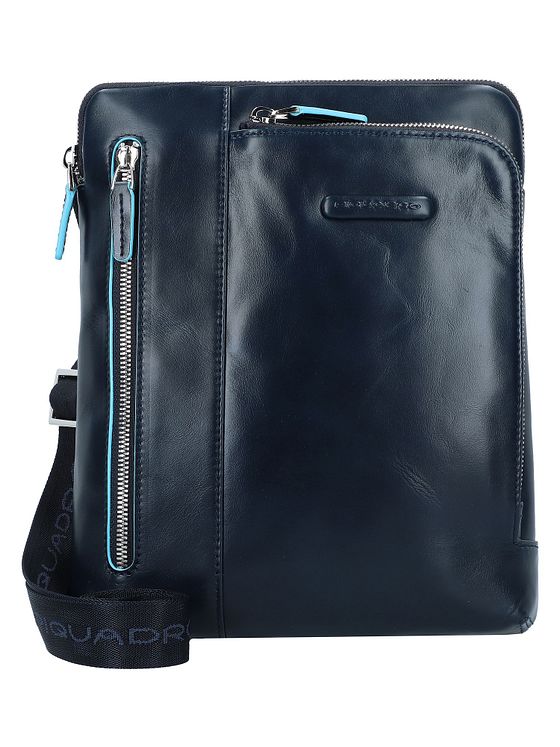 Piquadro Blå firkantet skuldertaske i læder 21 cm Piquadro Blå firkantet skuldertaske i læder 21 cm