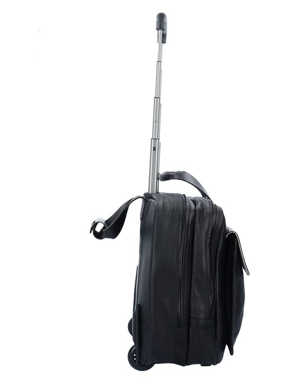 Harold's Obchodní vozík na 2 kolečkách kožený s přihrádkou na notebook 40 cm