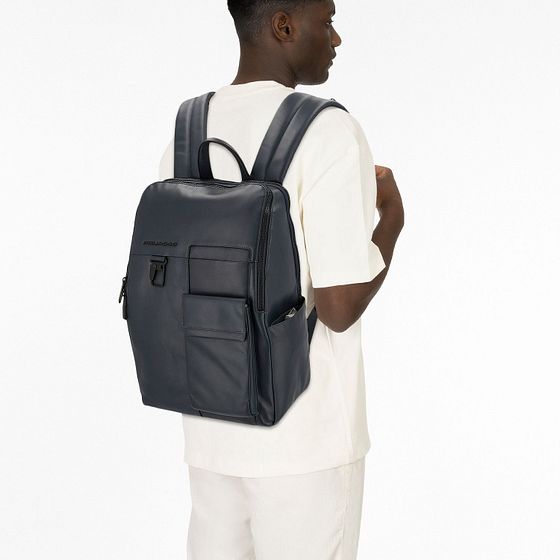Piquadro Zaino Daypack Læder 34 cm Laptoprum