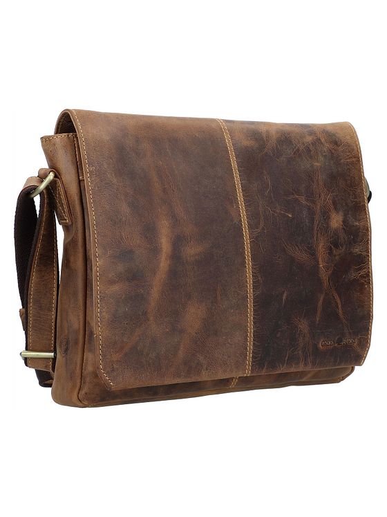 Greenburry Vintage messenger-skuldertaske i læder 33 cm