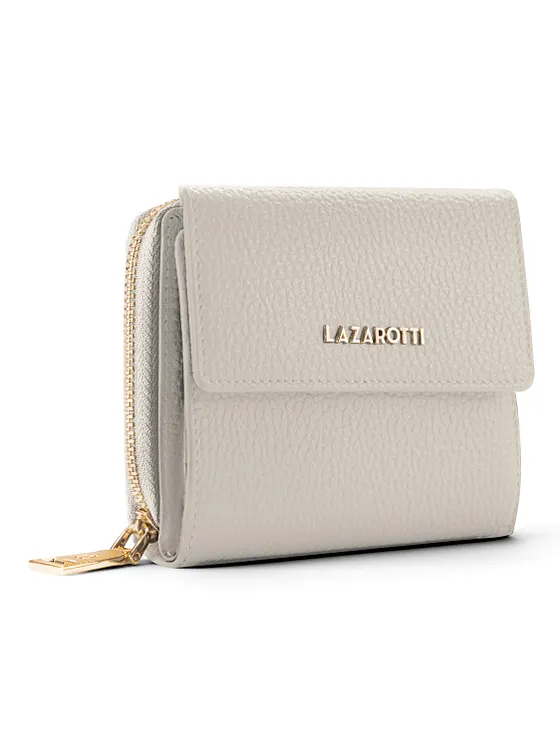 Lazarotti Cartera de piel «Bologna» con cremallera envolvente, 12 cm