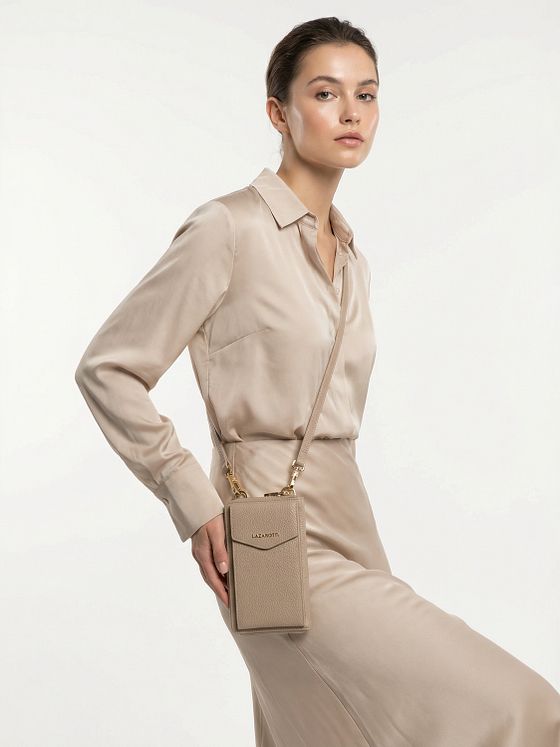 Lazarotti Bologna læderpung med lynlås mobiltelefonetui læder 19 cm