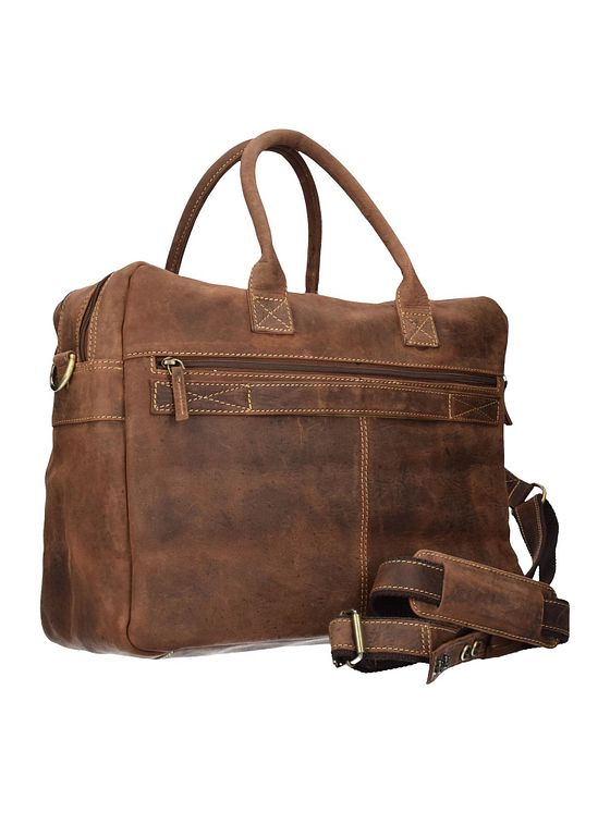 Greenburry Vintage dokumentmappe i læder med 40 cm rum til bærbar computer