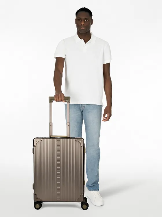 Aleon Traveler International kabinväska med 4-hjulig konstruktion i Aluminium, 55 cm