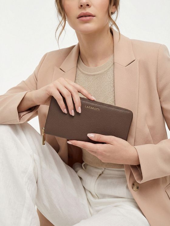 Lazarotti Bologna Leather XL Peněženka na zip Kožená 19 cm