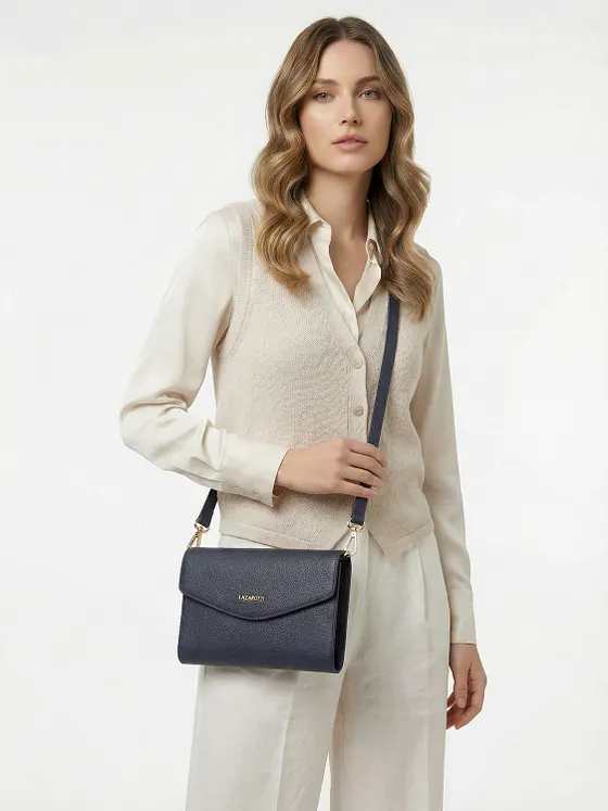 Lazarotti Bolsa de hombro de piel «Bologna» con correa para colgar, 23 cm Lazarotti Bolsa de hombro de piel «Bologna» con correa para colgar, 23 cm