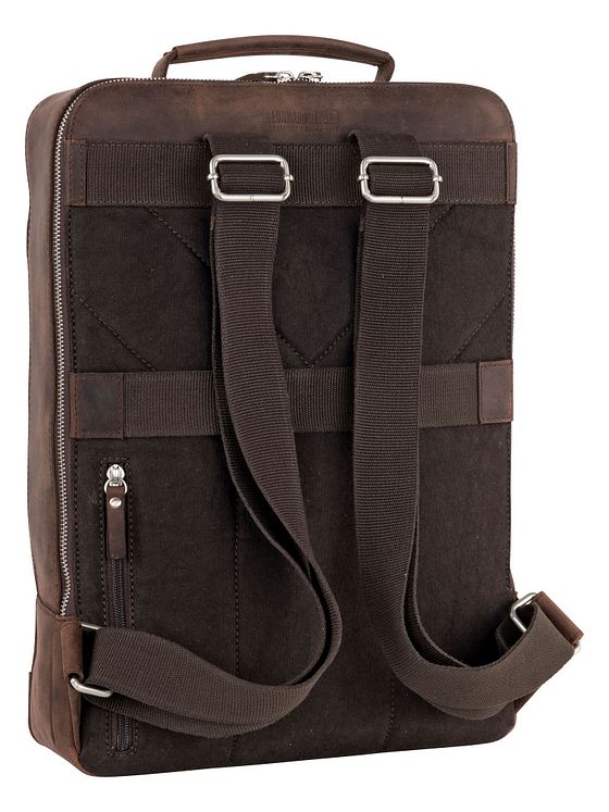 Leonhard Heyden Salisbury-rygsæk i læder med 42 cm rum til bærbar computer