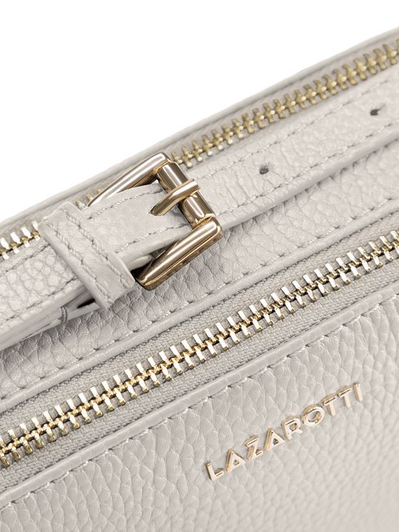 Lazarotti Bologna Kožená taška přes rameno na fotoaparát Kožená taška s dvojitým zipem 18 cm